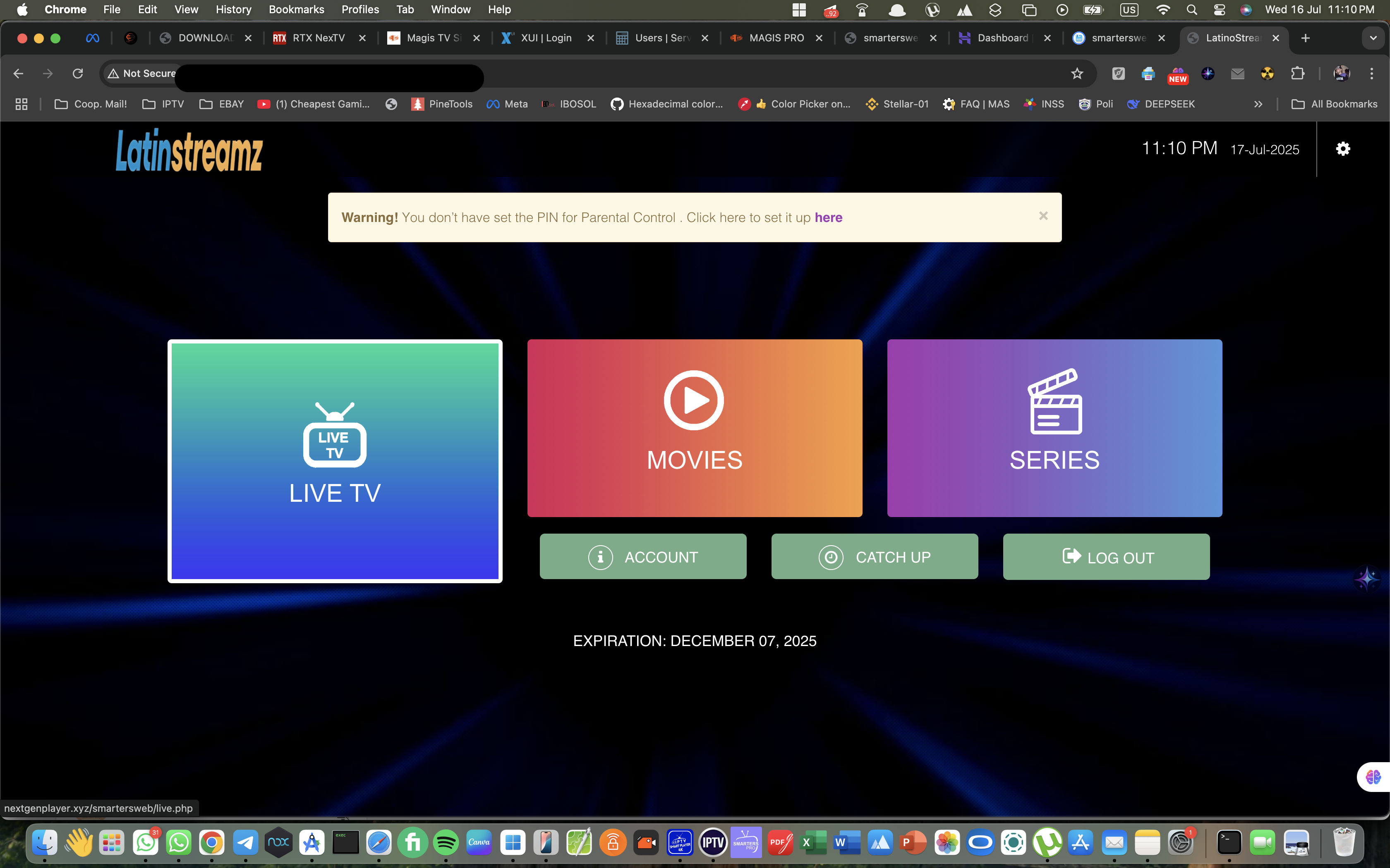 Smarters Based WEB PLAYER